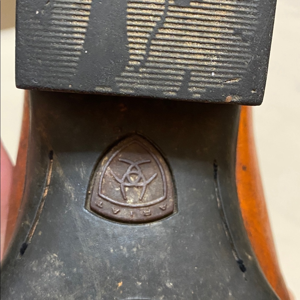 Ariat Woman’s Orange/Brown Western Distressed Square Toe Boots, Size 9. - Picture 16 of 16